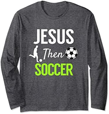 Unisex Jesus Then Soccer, Spiritual Christian Futbol Club T-Shirt 2XL Dark Heather