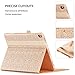 iPad Pro 10.5 Case, WWW [Luxury Laser Flower] Premium PU Leather Case Protective Cover with Auto Wake/Sleep Feature for iPad Pro 10.5 Gold