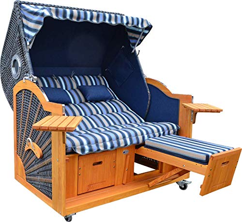 Strandkorb mit Bullaugen produziert in Deutschland Modell Elegance