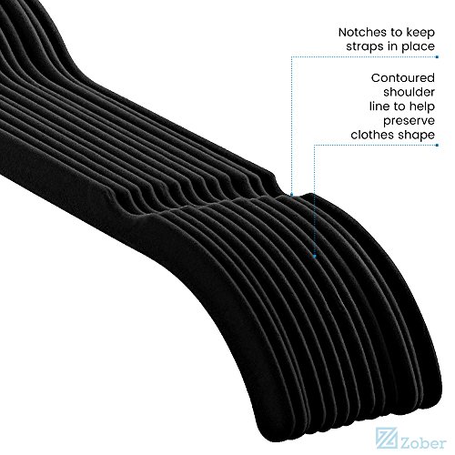 image for ZOBER Velvet Shirt/Dress Hangers - (120-Pack) Non-Slip Velvet Material
