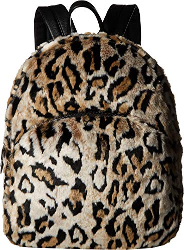 faux fur leopard backpack