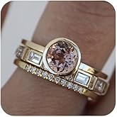 HUUGVBCO 18k Gold-Plated Champagne-Colored Ring Set Cubic Zirconia Ring Bride Promise Rings Set Cz Eternity Engagement Wedding Band Ring Engagement Anniversary Statement Eternity Ring 10#