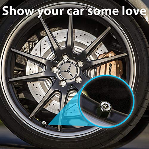 Custom Tire Valve Stem Caps (35 Vehicle Models) Anti-Theft Hexagon Design | Car, Truck, SUV | Leakproof, Airtight, Dustproof Seal | All-Weather, Lock Tight Fit (for Mercedes Vehicles)