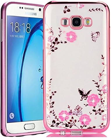 Galaxy J3 / J3 V / Express Prime / Amp Prime Case , Luxury Bling Crystal Slim Clear Gel TPU Case Soft Rose Bumper Metal Ring Stand Cover For Samsung J3 J310 J3 2016 [Best Share] , Case only