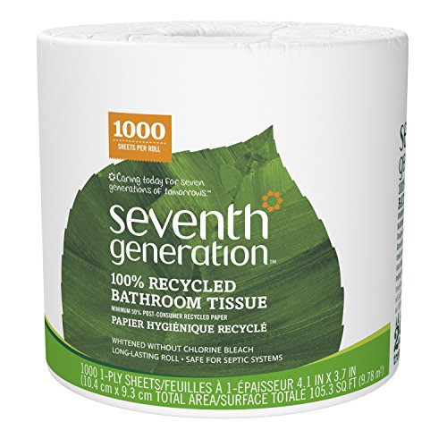 Seventh Generation Toilet Paper, Bath Tissue, 100 Recycled Paper, 1000