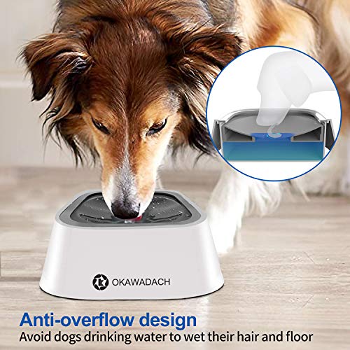 OKAWADACH Dog Water Bowl, Dog Bowl Slow Water Feeder Dog Bowl NoSpill Pet Water Bowl for Dogs