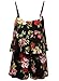 Floral Sleeveless Spaghetti Strap Overlay Romper Black S
