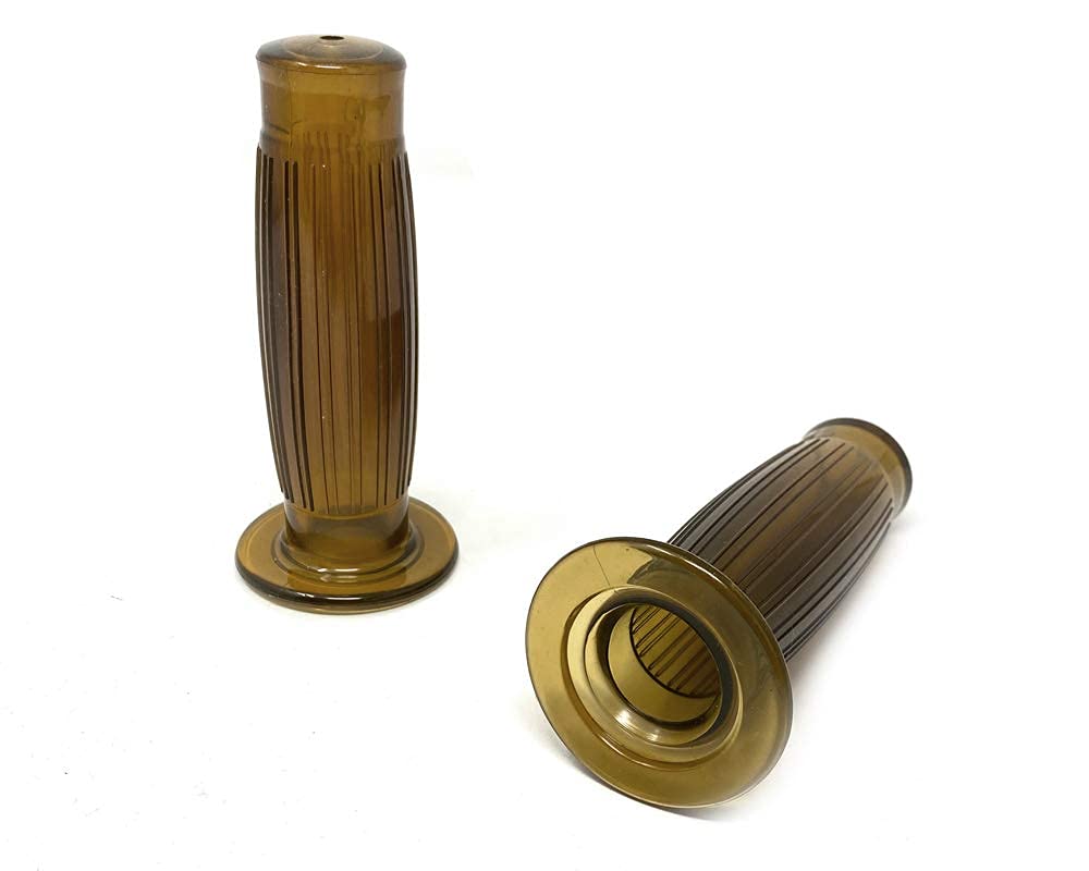 Universal Motorcycle Handgrips Grips in Retro Brown for Cafe Racer Scrambler Bobber Clubman Custom Bike Project to 22mm 7/8 inch Handlebars