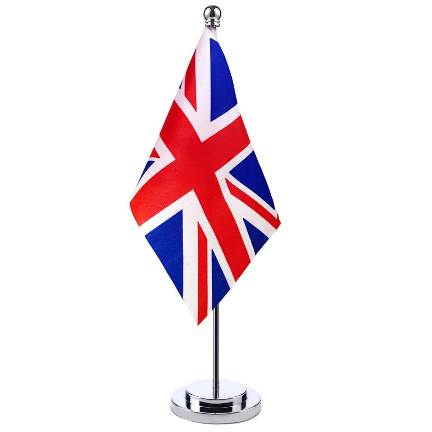 United-Kingdom Table Flag British Desktop Flags Resistant Stainless Steel Stand Base UK Desk Flag Union Jack For Veteran Office Home International Conference British Theme Party Holiday Decorations