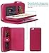 iPhone 6 Plus/6S Plus Wallet Case, HYSJY Girls Women Magnets Detachable Zipper Wallet Case iPhone 6 Plus/6S Plus Cover PU Leather Folio Flip Holster Carrying Case Card Holder5.5