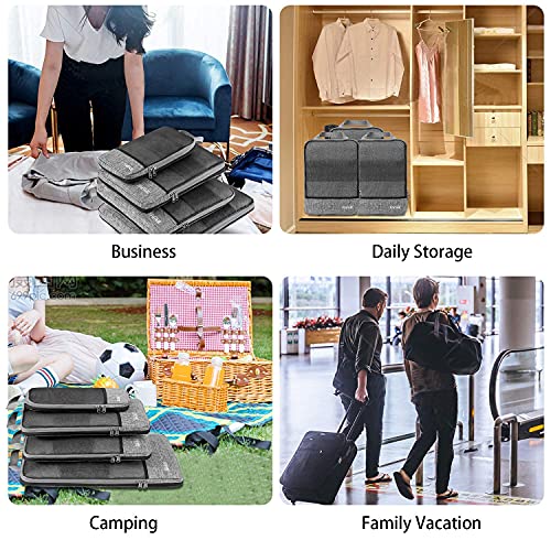 Bagail 4 Set Compression Packing Cubes Travel Expandable Packing