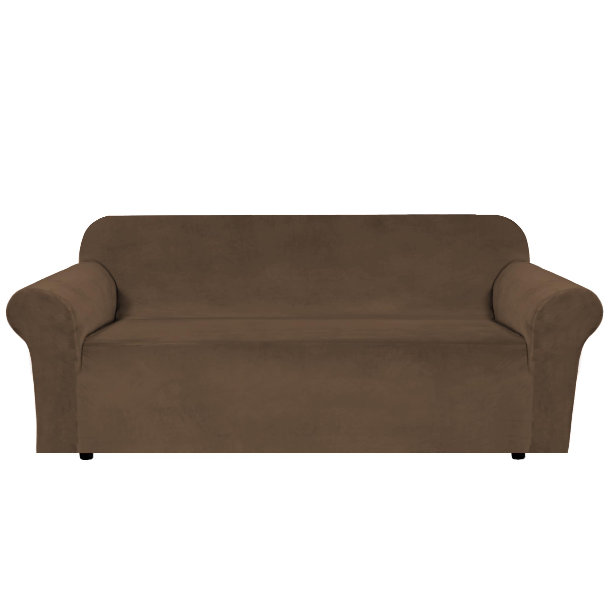 Photo 1 of H.VERSAILTEX Stretch Velvet Sofa Covers for 3 Cushion Couch Covers Furniture Protector Soft with Non Slip Elastic Bottom, Crafted from Thick Comfy Rich Velour (Sofa 72"-90", Bronze Brown)