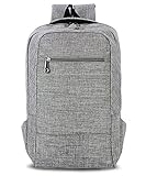 HITOP Laptop Backpack,15 Inch Dual Compartment College Lightweight Daypack (Grey)