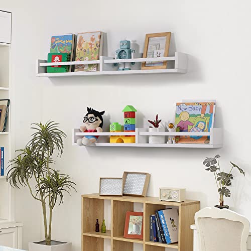 Austin yan White Nursery Bookshelves Wall Mounted, 32inch ,Wood