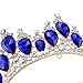 Vintage Rhinestones Crystal Crown for Women Wedding Bridal Tiara Flower Crown Hair Accessories (gold-blue)