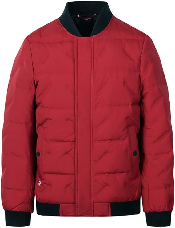 Amazon メンズダウンジャケットショート野球ジャケットは 赤の冬のコート暖かい軽量 Size 160 S コート ジャケット 通販