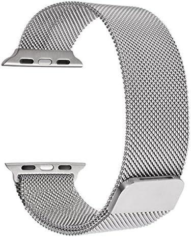 Watch Band 38mm Durable Magnetic Closure Clasp Milanese Mesh Loop Stainless Steel Replacement Wrist Bracelet Strap for Apple Watch Series 1 Series 2 Series 3 Sport &amp; Edition Sliver