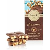 Venchi Milk Gianduia Chocolate Bar, 3.52 oz - Creamy and Crunchy Milk Chocolate- Made with Whole Piedmont Hazelnuts- Naturally Gluten Free