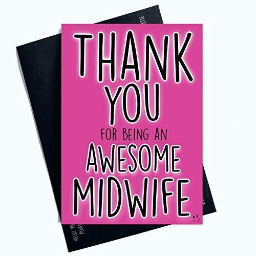Midwife Thank You Cards for Being an Awesome Midwife Funny Greeting Cards for Her Profanity Cards for Him Thank You Card for Midwife Pregnancy Gifts New Born Comedy PC763