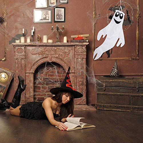 Sunshane 1 Piece 43 Inch Halloween Windsocks Flag Ghost Windsock Outdoor Hanging Decoration for Halloween Home Front Yard Patio Lawn Garden Decorations