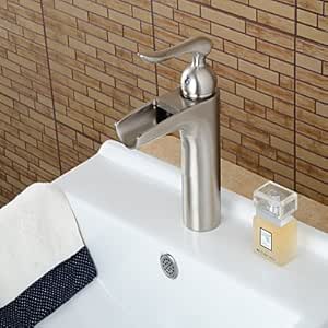 Contemporáneo Centerset cascada con válvula de cerámica sola manija un