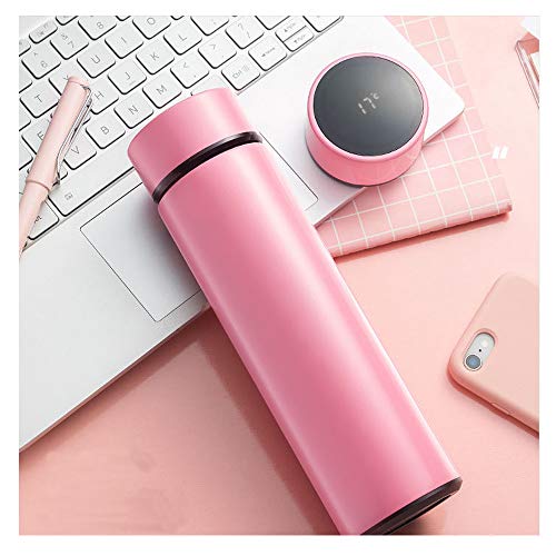 YHKJ 500ml Water Bottle，Travel Mugs, Stainless Steel Insulated Water Bottle,Touch Interactive,Temperature (Red)
