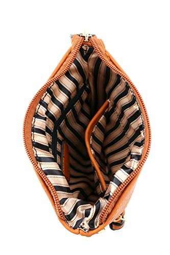 Functional Multi Pocket Crossbody Bag Brown