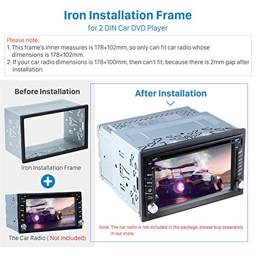 HsgbvictS Car DVD Player Frame Other Vehicle Parts Storage Rack 2Din Universal Car Stereo Radio DVD Player Mounting Frame Install Bezel Panel - Thumbnail 3