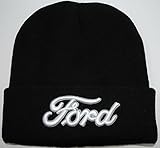 Ford Cuffed Black Knit Beanie Cap