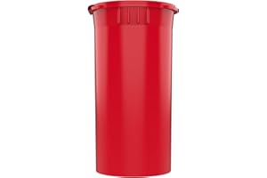 DRAGON CHEWER 13 Dram CR Plastic Packaging Pop Top Containers - Child Resistant Travel Holder Vial Bottles - 315 qty (Red)