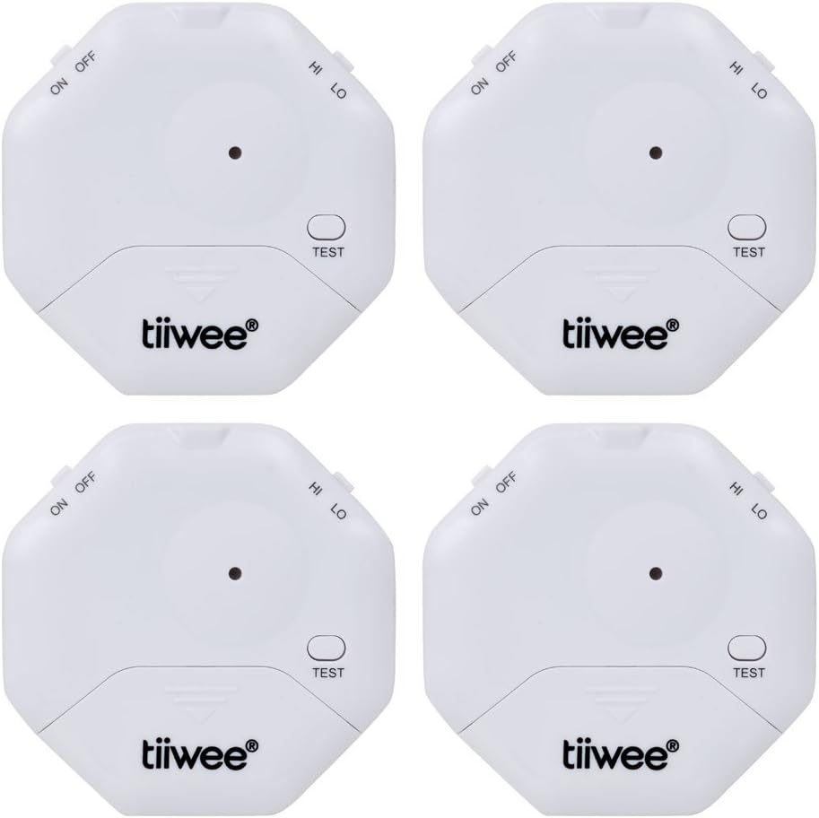 tiiwee Glass Break Alarm - Secure Windows - Burglar Protection for Windows - Window Break Alarm - Set of 4
