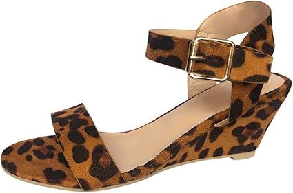 leopard print wedges amazon