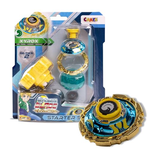 CRAZE Blade, Trottola da battaglia con lanciatore, Starter Set Serie 2 Modello Xyrox, Trottola Blade per bambini