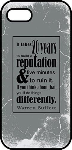 iphone 6 (4.7 In) Case - It takes 20 years to build a reputation and 5 minutes to ruin it, if you think about that you'll do things differently - Warren Buffett- Black Plastic Protective Case - Inspirational &amp; Motivational Life Quotes