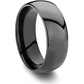 Black Tungsten Carbide Domed Style Highly Polished Luxury Wedding Band (8mm)
