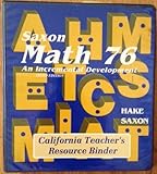 Hardcover Saxon Math 76 3e Teacher Resource Binder (Saxon Math 7/6) Book