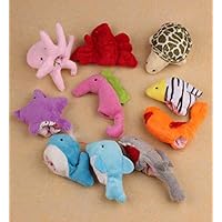 Hot Sale!DEESEE(TM)10Pcs Ocean Soft Animal Puppet Baby Girl Boy Finger Toys Plush Toy