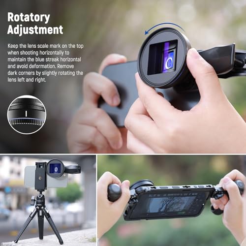 NEEWER 1.55x Blue Anamorphic Lens Compatible with iPhone Android Samsung, Phone Camera Accessories with 17mm Threaded Lens Clip & 58mm Filter Adapter Ring, Cinematic Wide Screen Effect, LS-43 Ultra