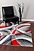 2305 Gray Black Red White Swirls 5'2 x7'2 Modern Abstract Area Rug Carpet by Persian-Rugs primary