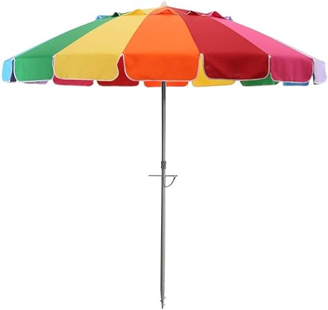 Amazon Com 8 Beach Backyard Or Patio Multi Color Rainbow Umbrella With Tilt And Wind Vent Garden Outdoor