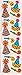 Birthday Party Hats Glitter Stickers - 2 Sheets