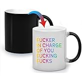 MZVO Funny Coffee Mug Fucker In Charge Of You Fucking Fucks Color Changing Mug,Heat Activated Mug Gift For Boss Manager Gifts 11oz