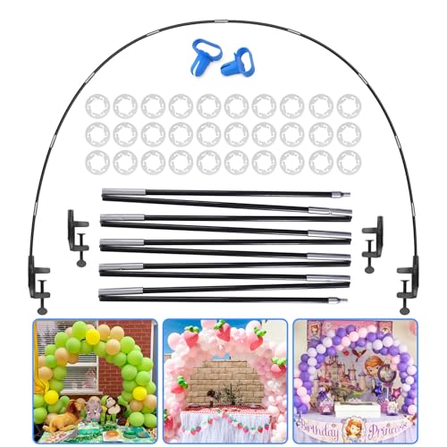 13FT Table Balloon Arch Kit Stand – Adjustable Balloon Arch Stand for Table, Reusable Balloon Table Arch Frame for Birthday, Baby Shower, Graduation, Wedding Party Decorations