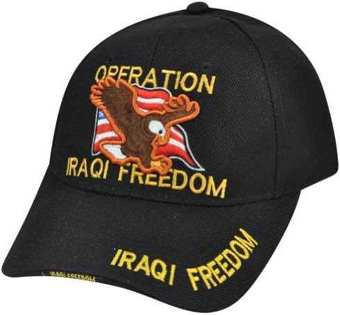 Operation Iraqi Freedom Military Veteran Hat Cap Constructed Adjustable Velcro
