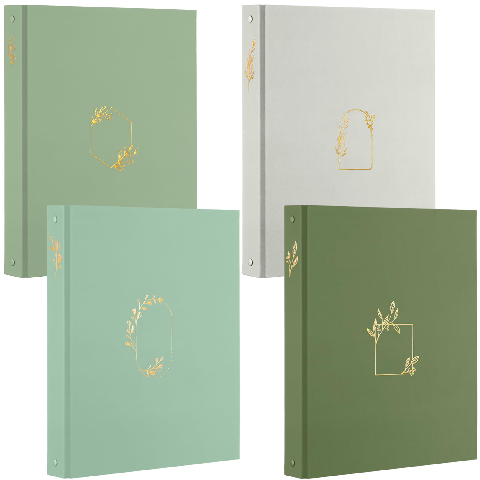Photo 1 of Sayglossy 4 Pcs Aesthetic 3 Ring Binder Sturdy 1 Inch Cute Binder Fits 11" x 8.5" Letter Sized Paper for Women Men School Office Home Supplies Work Organize Paperwork, 4 Colors(Green)