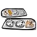 Auto Dynasty Headlights Assembly Compatible with 2000-2005 Chevy Impala 8th Gen, Driver and Passenger Side Halogen Headlamps Replacement, Chrome Housing Amber Corner
