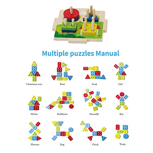 image for Flow.month Educational Wooden Activity Cube with Shape Color Recogniti
