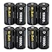 D Batteries Rechargeable (8 Pack) NiMh D Cell 1.2V 10000mAh