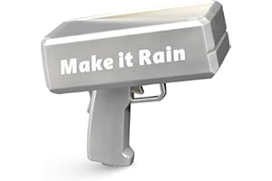 RADSHSP Make It Rain Money Toy Gun Silver Automatic Money Gun Prop Party Shooter Gun for Weddings Birthdays Christmas New Year Night Club Fun Party Surprise Gifts