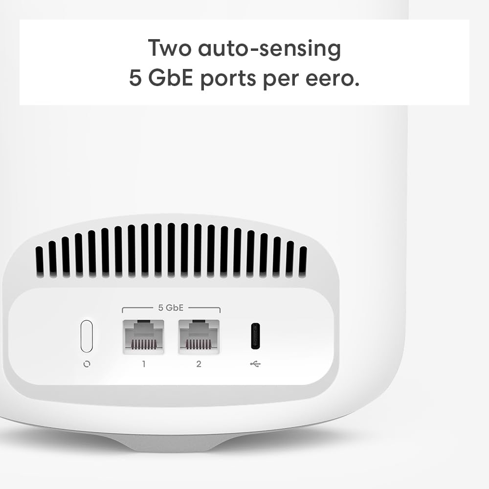 Amazon eero Pro 7 tri-band mesh Wi-Fi 7 router (newest model) - Supports internet plans up to 5 Gbps, Coverage up to 4,000 sq. ft., 2-pack